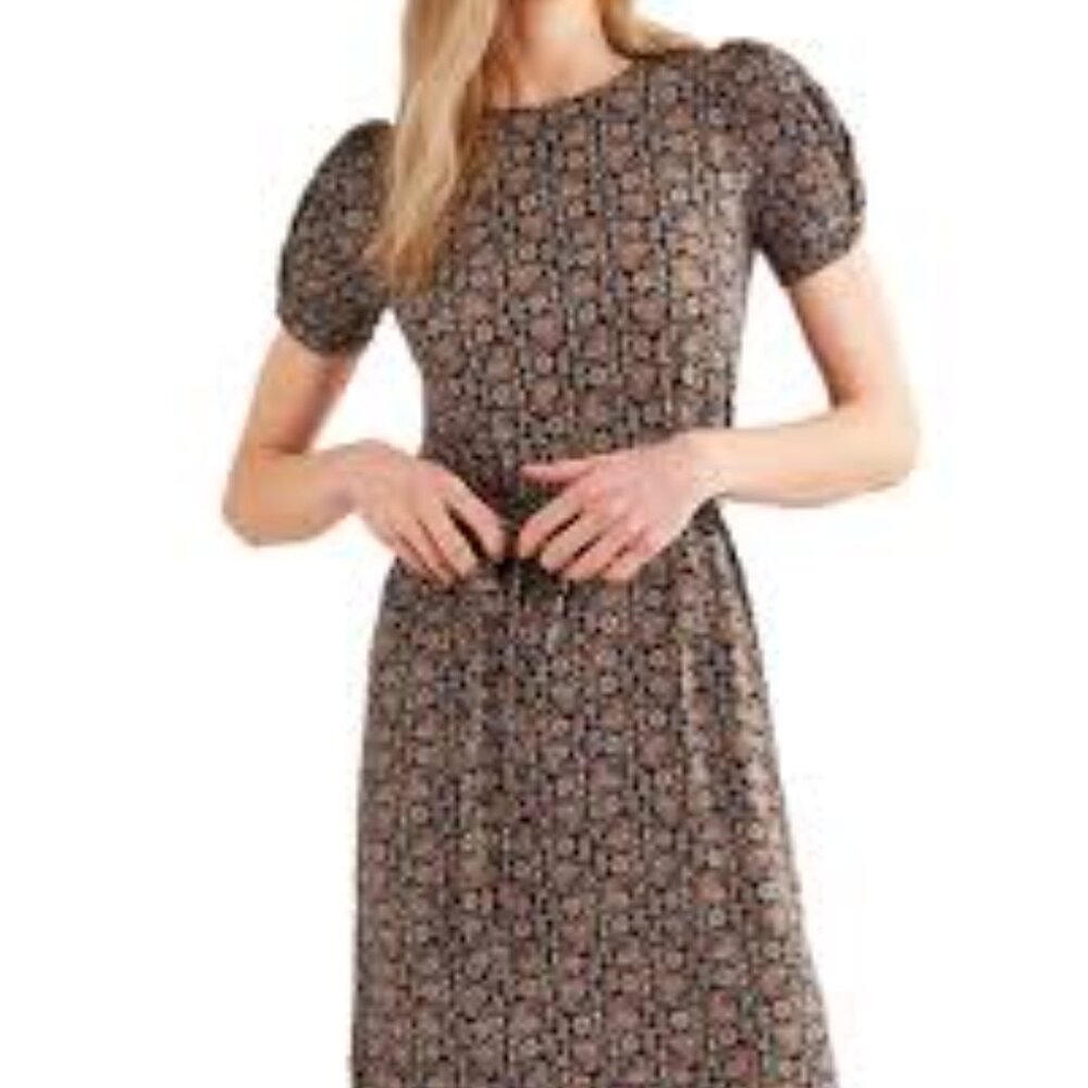 Floral Puff Sleeve Dress - Picture 3 of 9